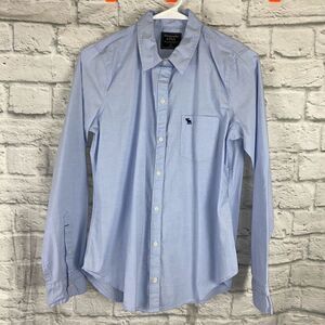 Abercrombie & Fitch button down dress shirt w/button cuffs like new blue sz Med